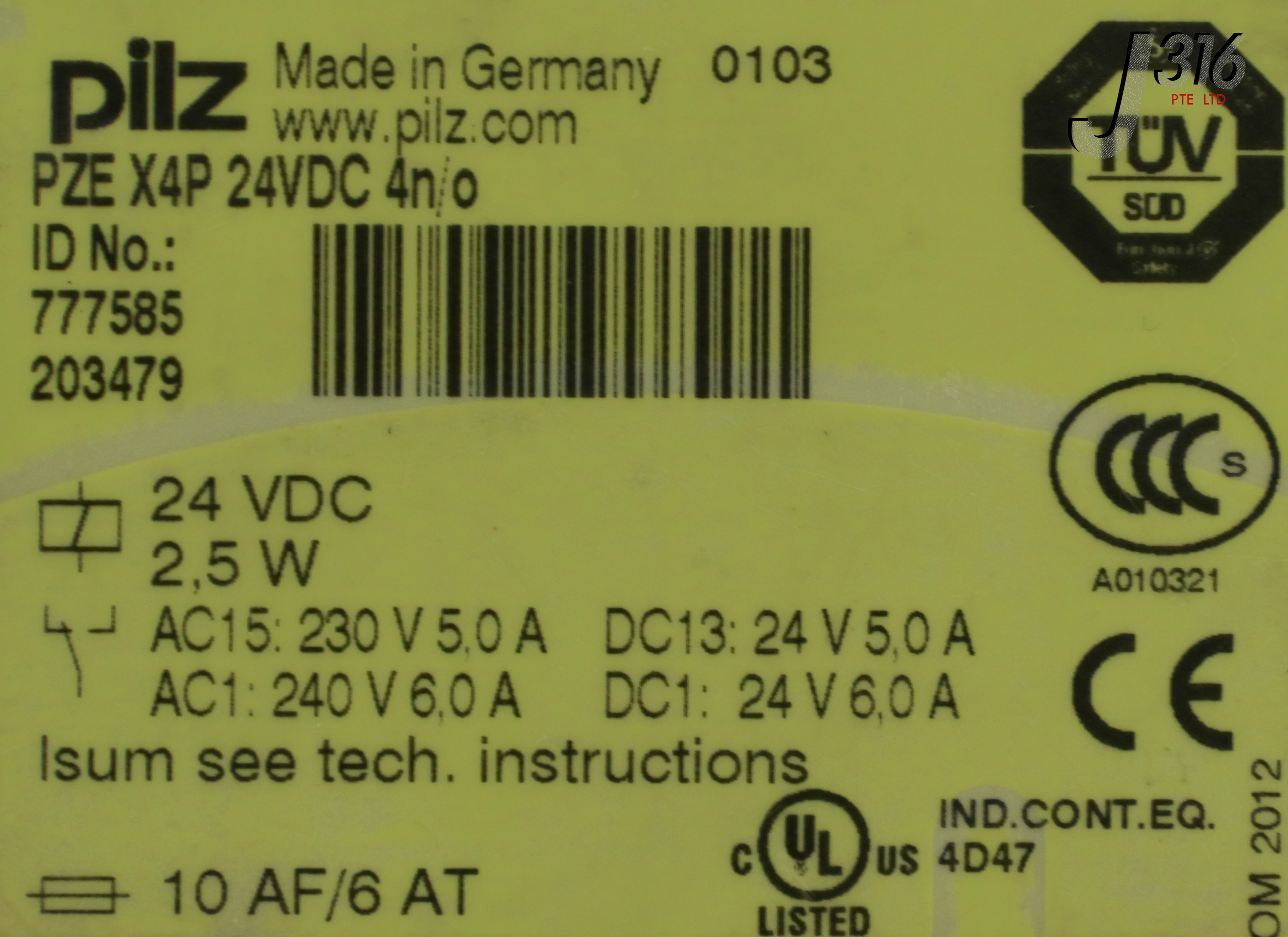 25365 PILZ SAFETY RELAY, 777585 PZE X4P 24VDC 4N/O | eBay